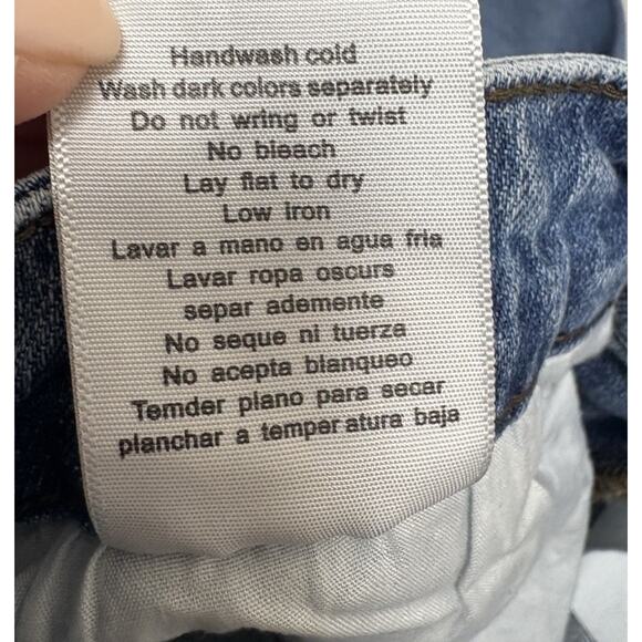 Judy Blue Bootcut Distressed Jeans Women’s Size 7/28 Blue Denim Plaid Patch - Picture 8 of 8